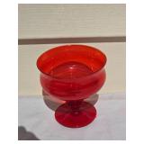 Mid-Century Modern Art Glass Stemmed Candy Dish - Candy Apple