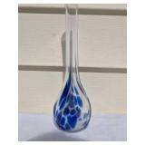 *SIGNED* Studio Art Glass Vase - Pan Lium - Blue Spots