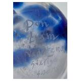 *SIGNED* Studio Art Glass Vase - Pan Lium - Blue Spots