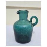 Studio Art Glass Handled Creamer - Blue