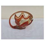 Amazing Studio Art Glass Candy Dish  - Flaming Flower