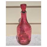 Classic Vintage Cranberry Glass  Decanter