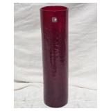 Vintage Blenko Studio Art Glass Vase - Scarlet Cylinder