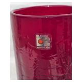 Vintage Blenko Studio Art Glass Vase - Scarlet Cylinder