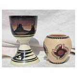 Southwestern Indigenous Studio Art Pottery Pair - Glazed