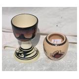 Southwestern Indigenous Studio Art Pottery Pair - Glazed
