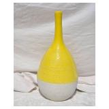Striking Vintage Ceramiche Tadinate Vase - Yellow Glaze