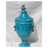 Striking Vintage Studio Art Ceramic Urn - Blue