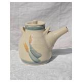 *SIGNED*  Unusual Studio Art Ceramic Floral Painted Teapot