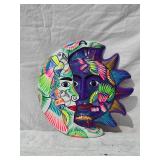 Vibrant Mexican Ceramic Sun & Moon Eclipse Plate