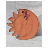Vibrant Mexican Ceramic Sun & Moon Eclipse Plate