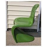 Amazing Vintage Accent Chair - Styled  After Verner Panton - Green