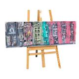 Artist Original Acrylic Abstract "Shitty City" Signed Greg Bivens