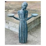 30 inch Cast Metal Garden Statue Bird Girl of Savannah