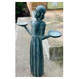 30 inch Cast Metal Garden Statue Bird Girl of Savannah