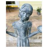 30 inch Cast Metal Garden Statue Bird Girl of Savannah