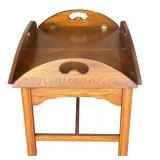 Traditional Vintage Wooden Butler Tray Table with Foldable Sides