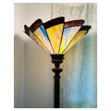Stained Glass Torchiere Floor Lamp