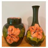 Vintage Moorecroft Hibiscus Jar and Vase