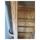 Oak Curio Cabinet with Glass Doors and Shelves