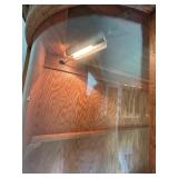 Oak Curio Cabinet with Glass Doors and Shelves