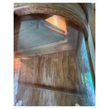 Oak Curio Cabinet with Glass Doors and Shelves