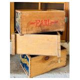 Set of 3 Vintage Wooden Fruit Crates with Original Labels