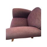 Upholstered Armchair with Rolled Arms and Wooden Legs