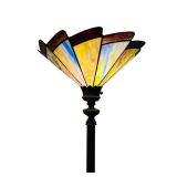 Stained Glass Torchiere Floor Lamp