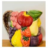 Decorative Pier 1 Imports Fruit Motif Ceramic Pitcher