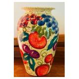Colorful Vase with Fruit Motif