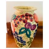 Colorful Vase with Fruit Motif