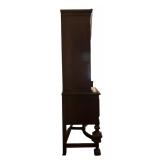 DR - Vintage H. Herrmann Furniture Co. Carved Wood Display Cabinet with Glass Door