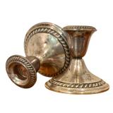 DR - Pair of Vintage Gorham Sterling Silver 667 Weighted Candle Holders