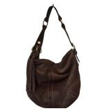 LR - Coach Brown Suede Hobo Purse with Tassel