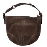 LR - Coach Brown Suede Hobo Purse with Tassel