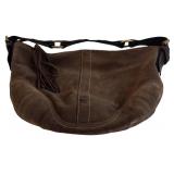 LR - Coach Brown Suede Hobo Purse with Tassel