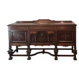 DR - Vintage H Herrmann Furniture Co Vintage Wood Buffet Sideboard