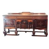 DR - Vintage H Herrmann Furniture Co Vintage Wood Buffet Sideboard