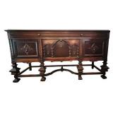 DR - Vintage H Herrmann Furniture Co Vintage Wood Buffet Sideboard