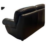 B - Black Leather 2-Seat Sofa