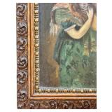 Antique Framed Portrait Painting of Young Woman