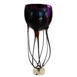 DR - Vin Josefina Krosno 37 Inch Glass Art Vase on Metal Stand