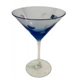 K - Pair of Marquis Waterford Blue Polka Dot Martini Glasses