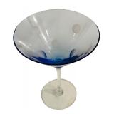 K - Pair of Marquis Waterford Blue Polka Dot Martini Glasses