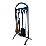 LR - 4 Piece Iron Fireplace Tool Set with Stand, 32 Inches High