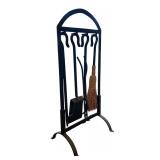 LR - 4 Piece Iron Fireplace Tool Set with Stand, 32 Inches High