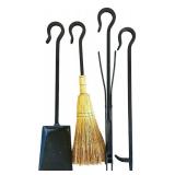 LR - 4 Piece Iron Fireplace Tool Set with Stand, 32 Inches High