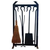 LR - 4 Piece Iron Fireplace Tool Set with Stand, 32 Inches High