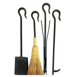LR - 4 Piece Iron Fireplace Tool Set with Stand, 32 Inches High